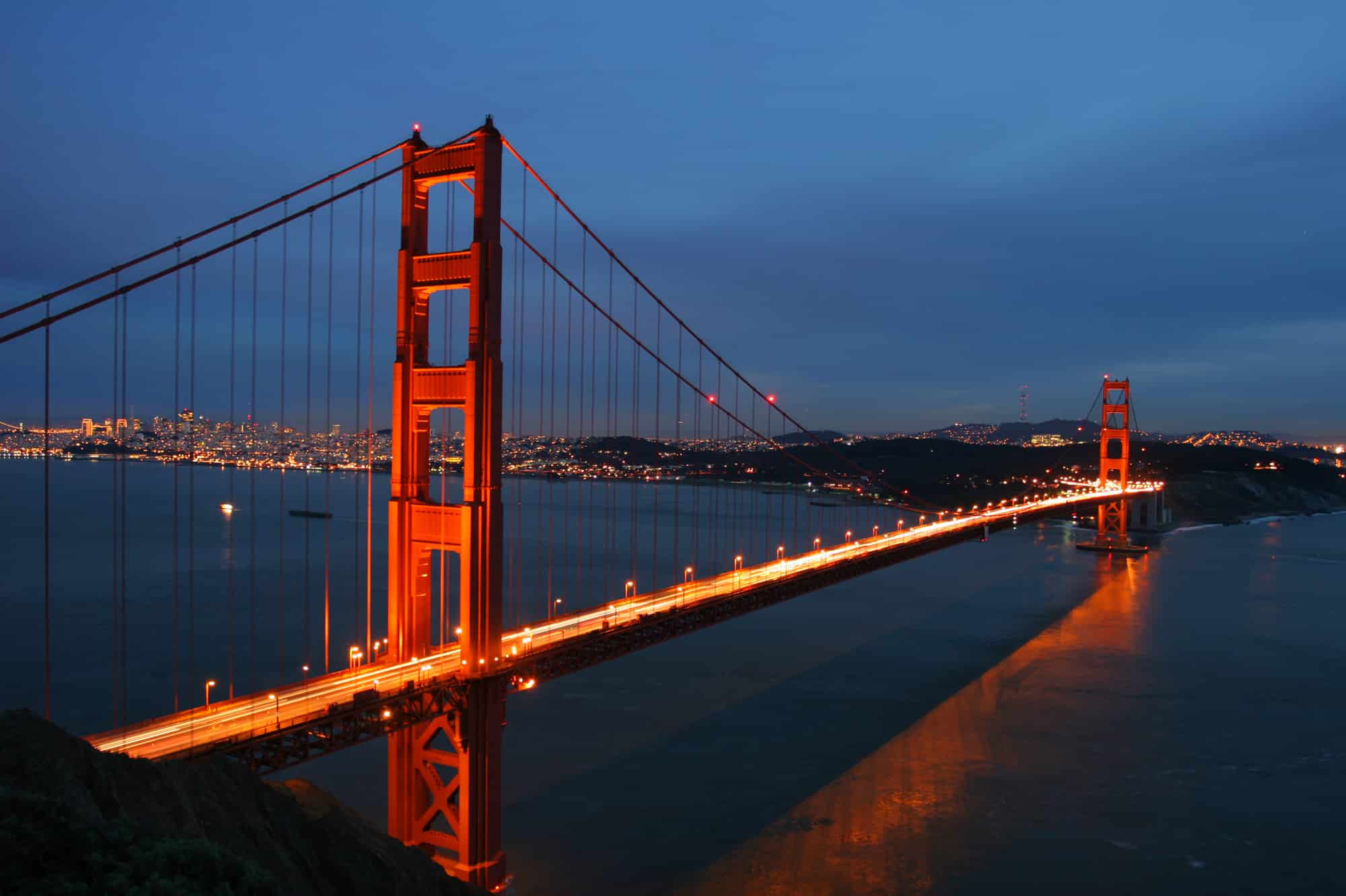 Golden Gate Bridge at dusk, San Francisco,