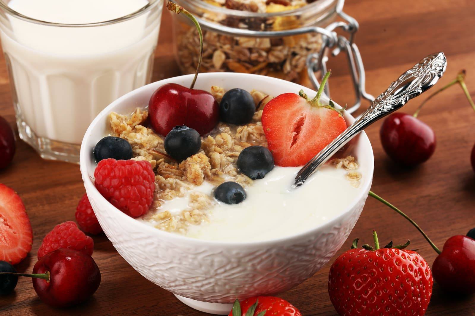 Bowl of granola cereals