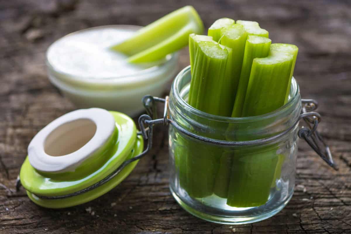 Celery sticks with dip