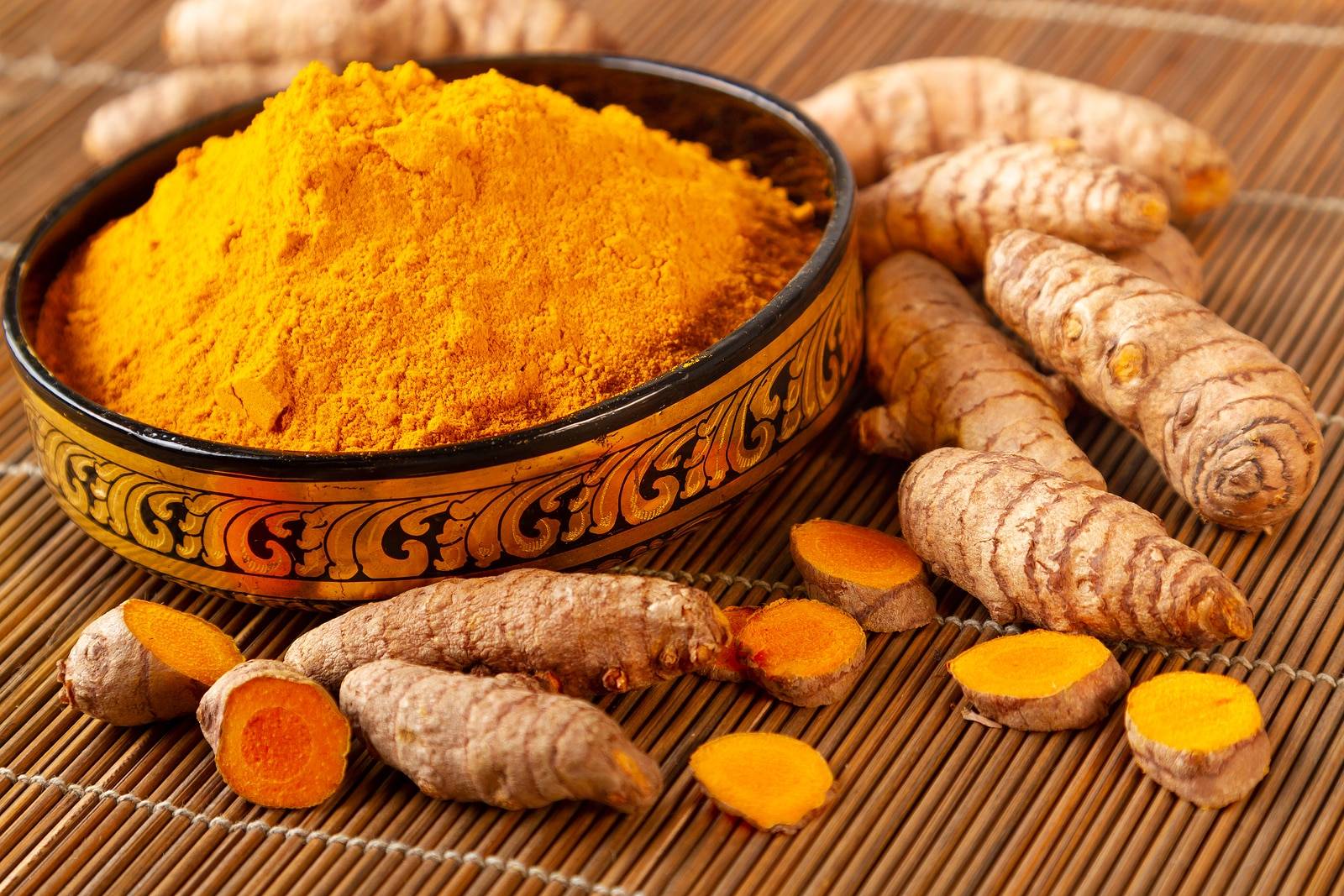 Close up of turmeric powder