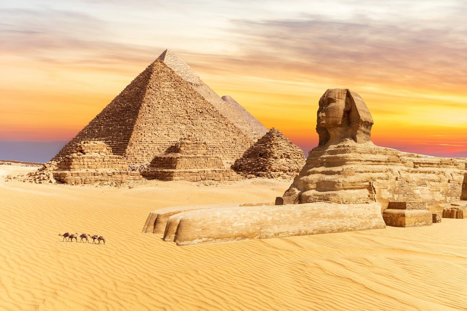 The Sphinx and the Pyramids of Giza