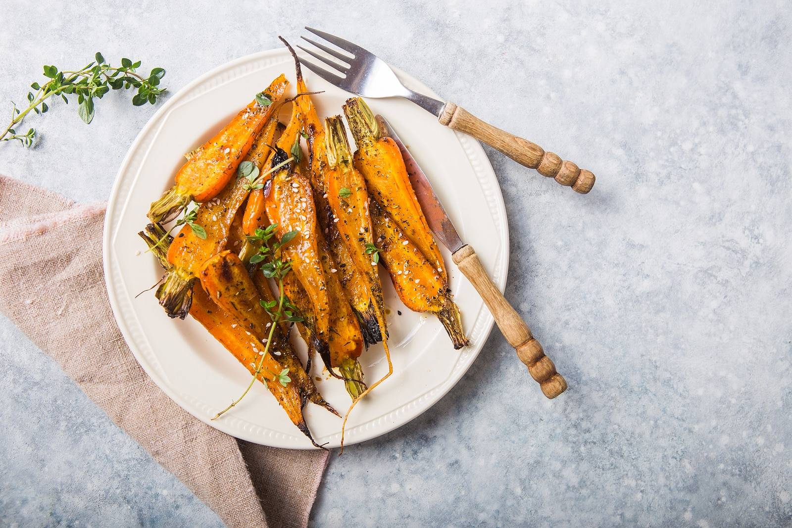 Plant-Based Lifestyle with Roasted Carrots with Macadamia Nuts