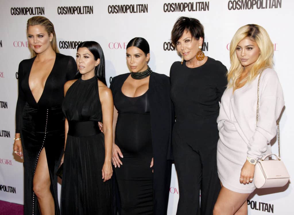 Khloe Kardashian, Kourtney Kardashian, Kim Kardashian, Kris Jenner and Kylie Jenner at the Cosmopolitan's 50th Birthday Celebration held at the Ysabel in West Hollywood, USA on October 12, 2015.