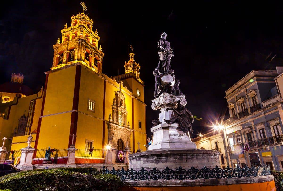 Our Lady of Guanajuato Paz Peace Statue Night Guanajuato Mexico, Top 10 Mexican UNESCO Sites That are a Must See