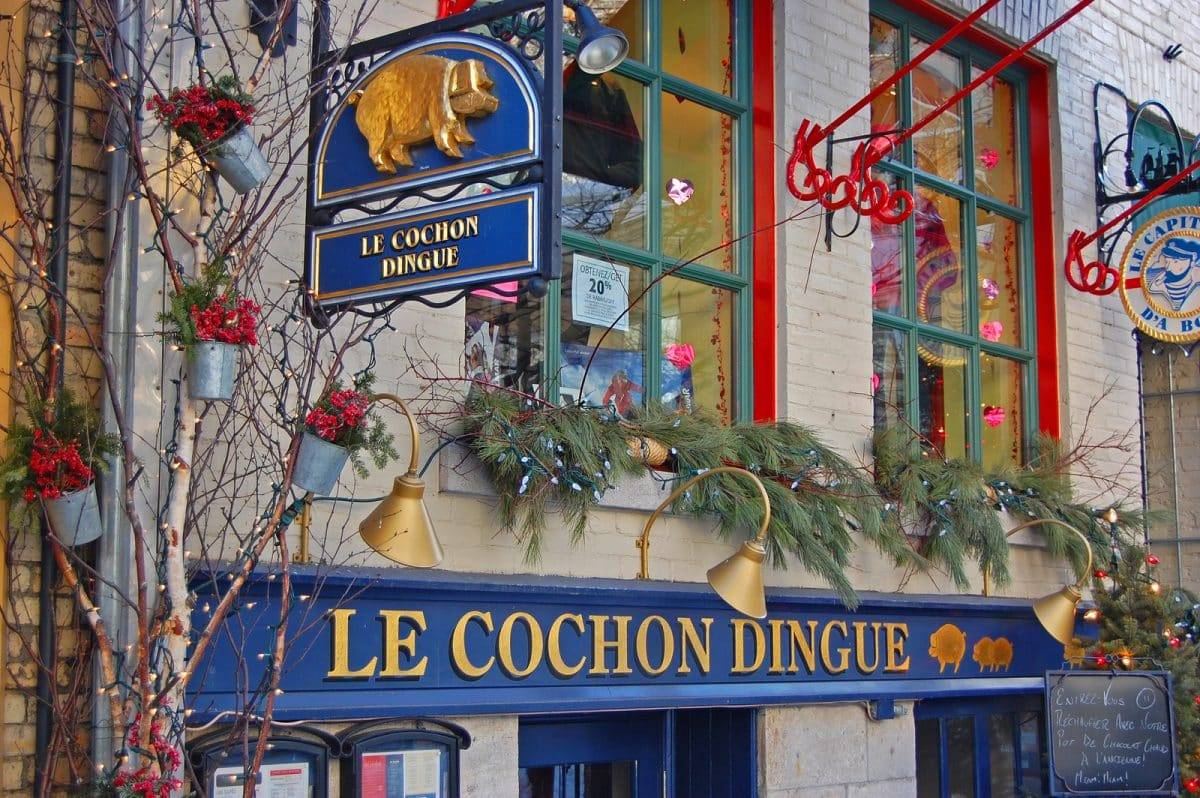 Le Cochon Dingue Restaurant on Rue du Petit-Champlain at Lower Town Basse