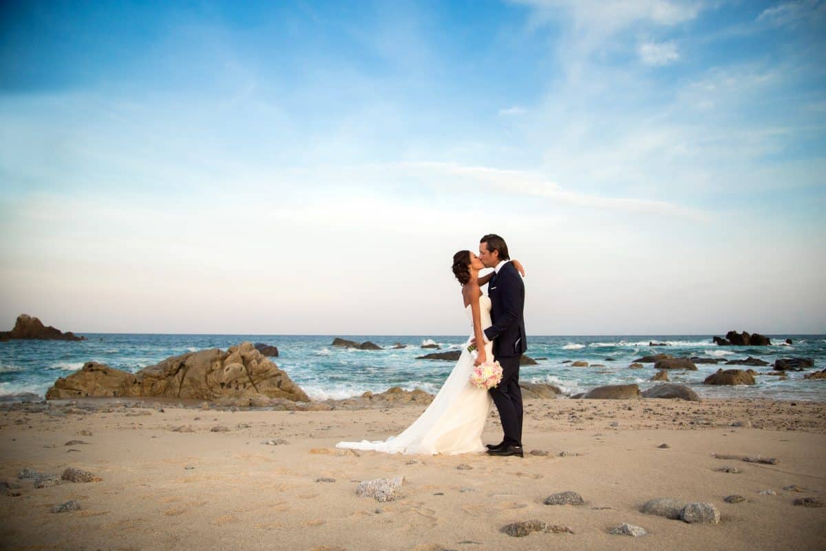 Wedding couple on the beach, A Dreamy and Unique Romantic Cabos San Lucas Resort
