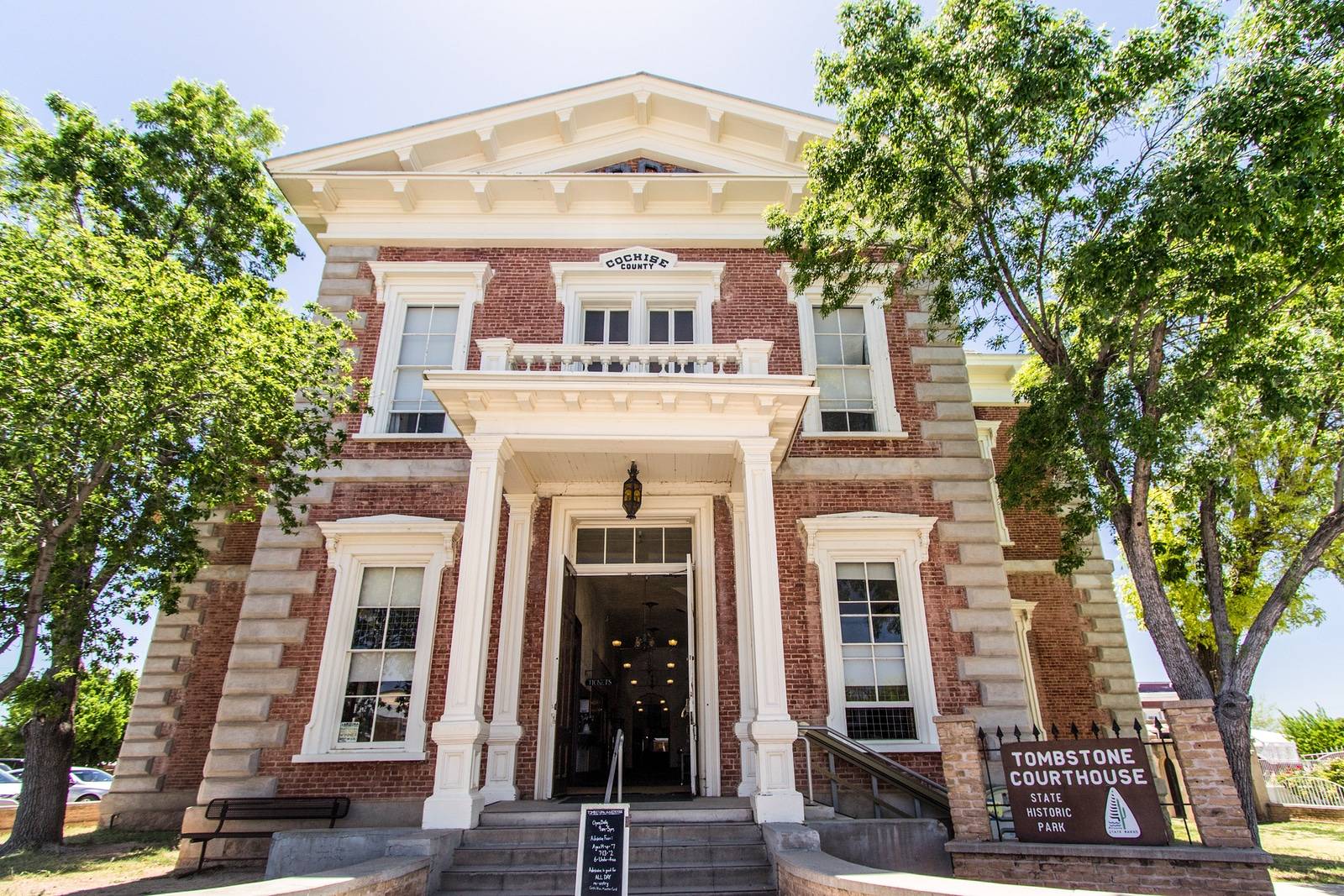 Exterior of the historic courthouse in