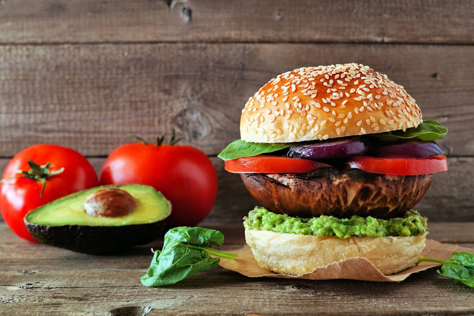 Portobello mushroom vegan burger 