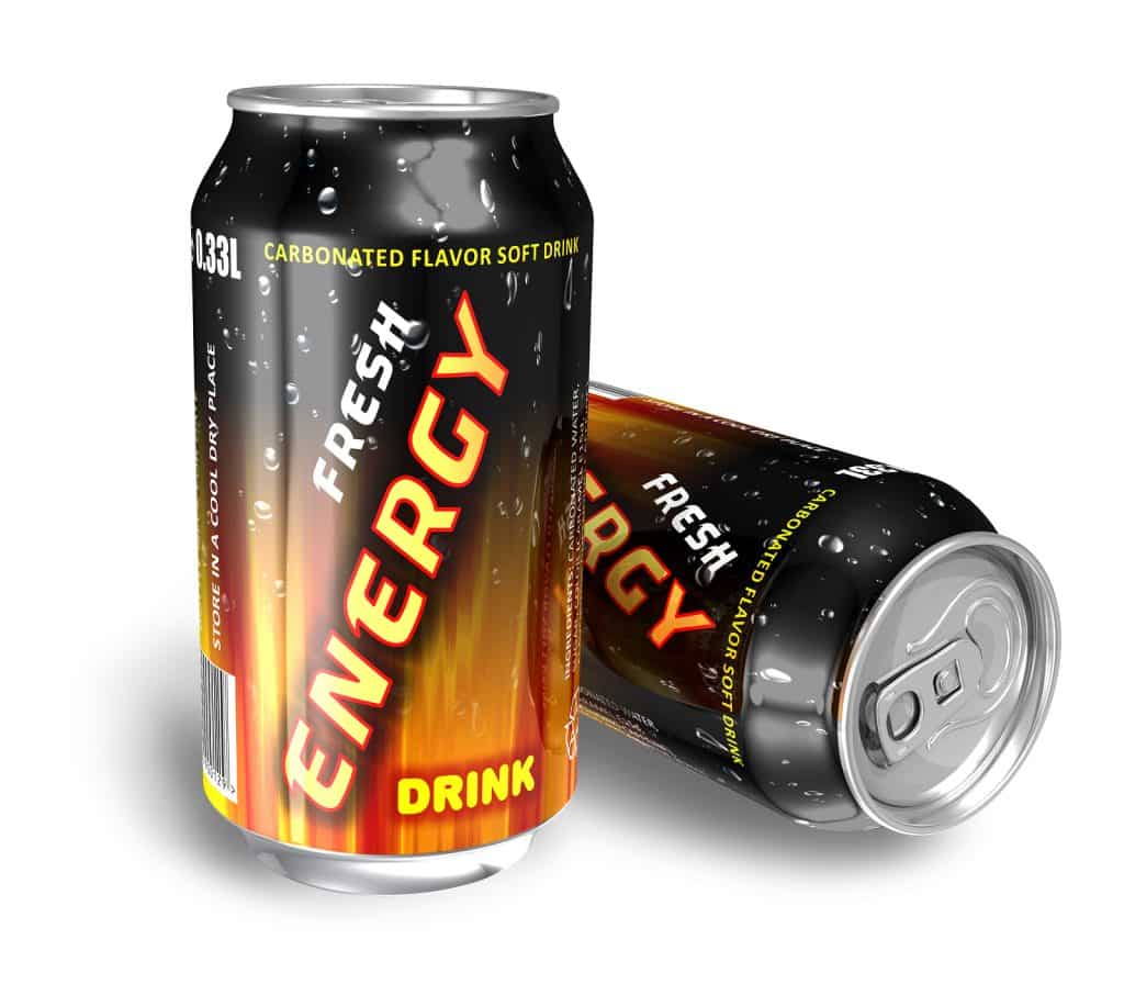 Energy drinks in metal cans