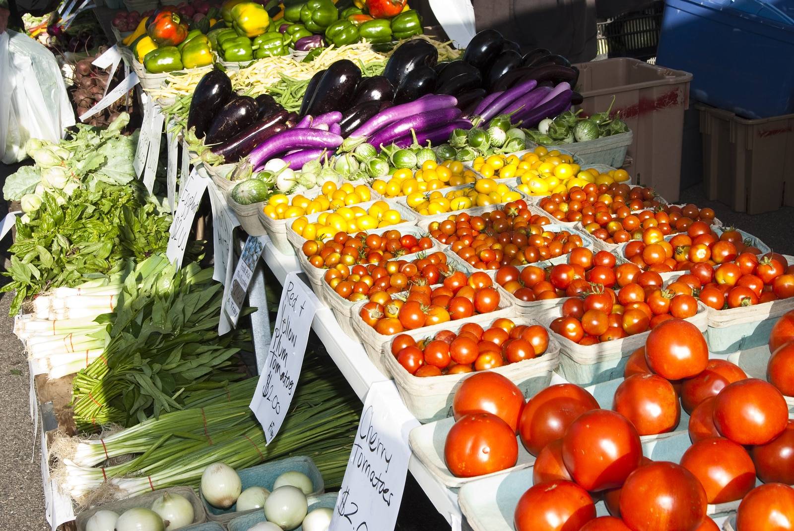 fresh vegetables at a farmers market