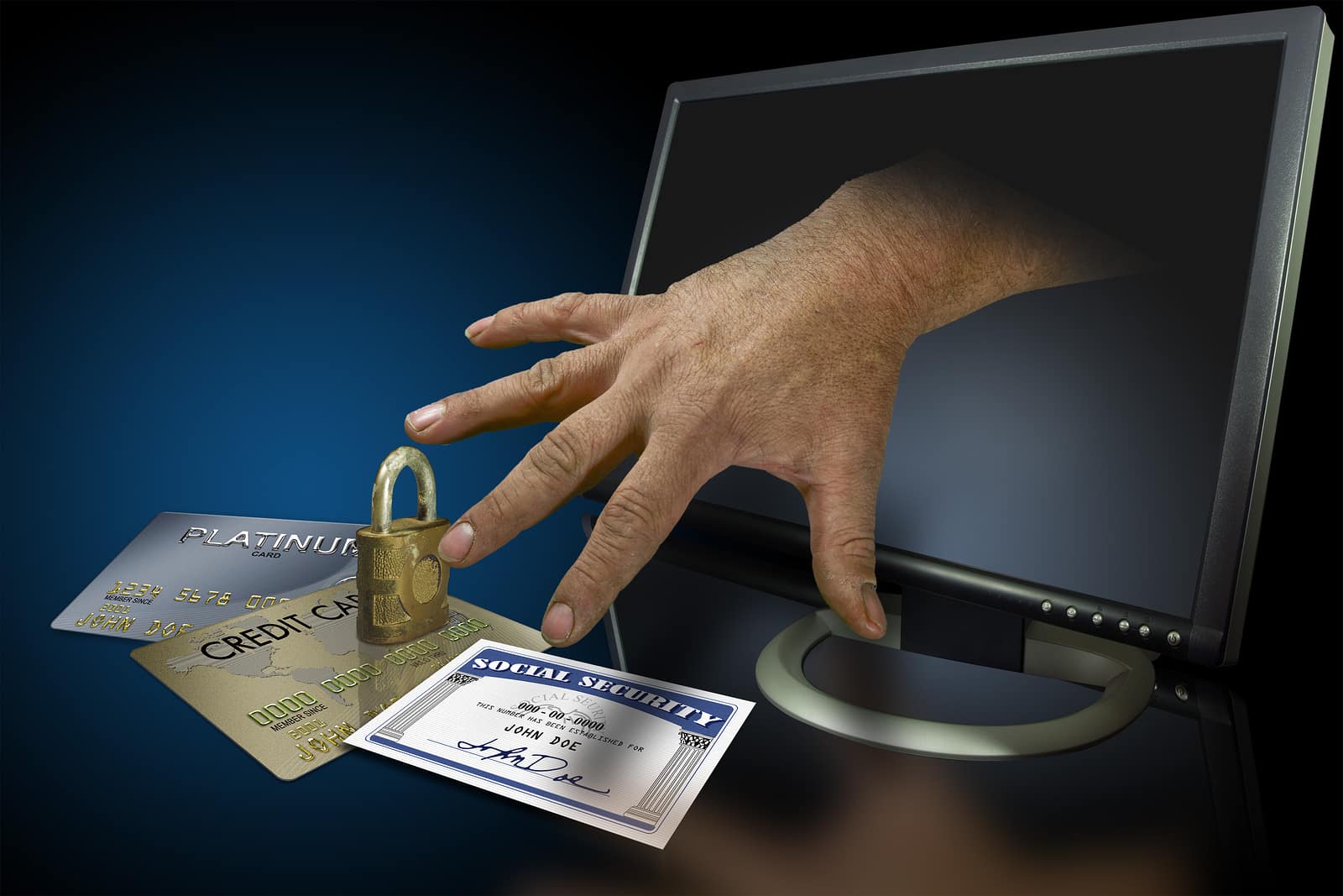 Identity theft on the web with credit cards