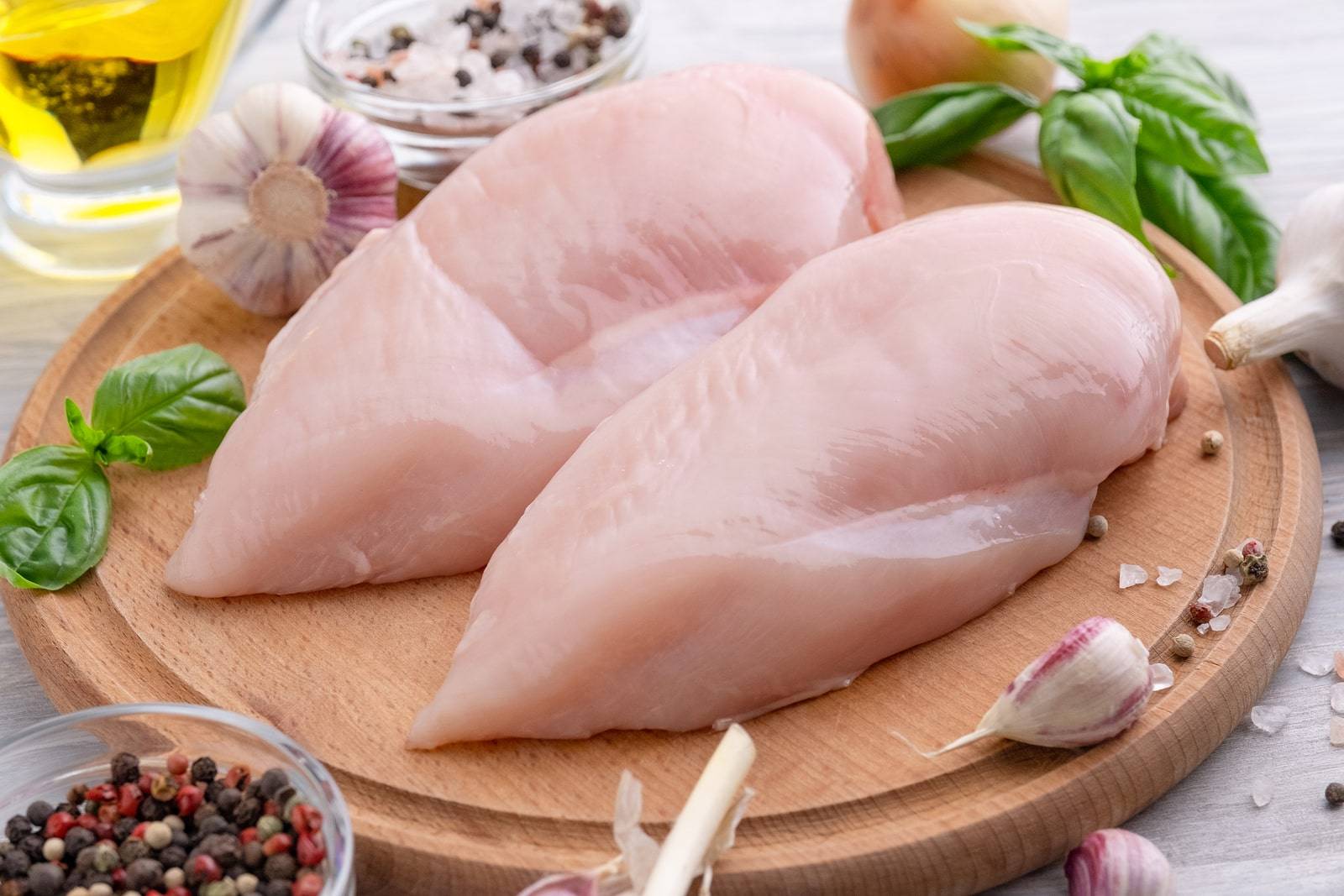 Raw chicken fillet 