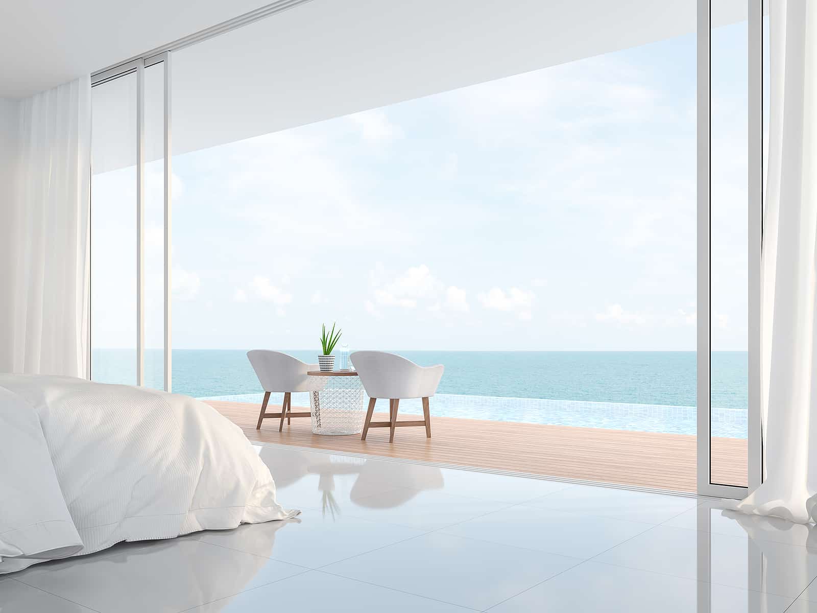 Modern luxury white bedroom