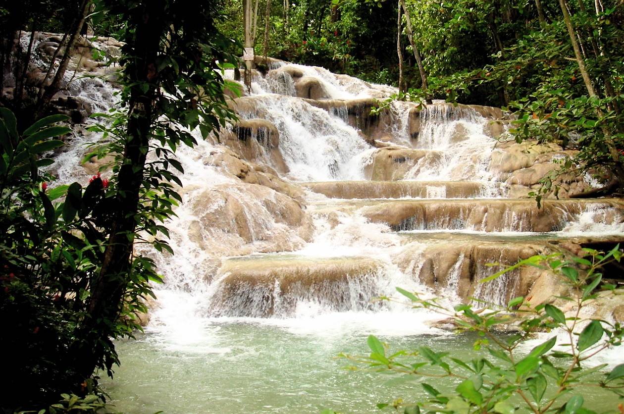 Dunn's River Falls in Jamaica.
