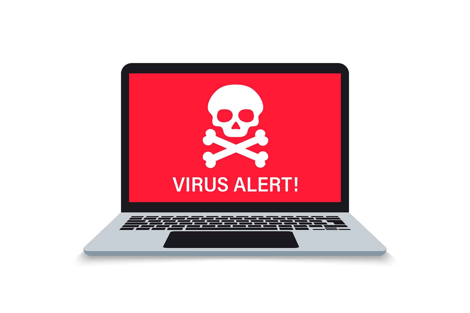 ‚Malware Alert notification on laptop