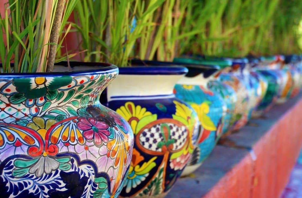 Mexican pottery on display in Cabo San Lucas